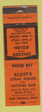 Matchbook Cover - Scott's Steak House Crystal Bar New Buffalo NY WEAR ORANGE
