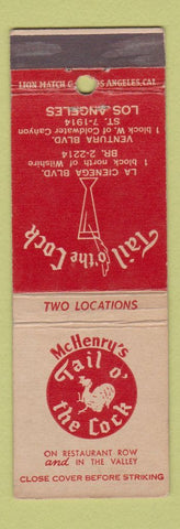 Matchbook Cover - McHenry's Tail o the Cock Los Angeles CA
