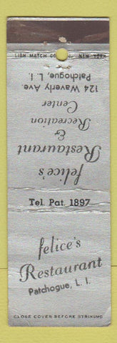 Matchbook Cover - Felice's Restaurant Patchogue LI NY WEAR