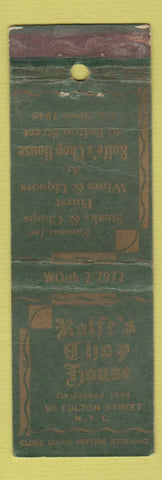 Matchbook Cover - Rolfe's Chop House New York City WORN