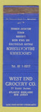 Matchbook Cover - West End Grocery Deli Atlantic Highalnds NJ