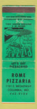 Matchbook Cover - Rome Pizzeria Columbia MO Pizza WEAR