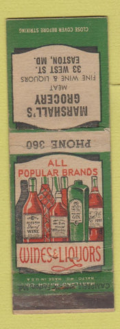 Matchbook Cover - Marshall's Grocery Easton PA WORN
