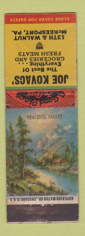 Matchbook Cover - Joe Kovacs' Grocery McKEesport PA