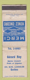 Matchbook Cover - Gerard Roy Grocery Quebec QC WORN
