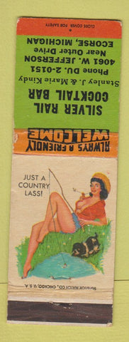 Matchbook Cover - Silver Rail Cocktail Bar Ecorse MI pinup WEAR