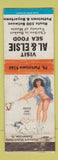 Matchbook Cover - Al & Elsie Seafood Pottstown PA pinup WEAR
