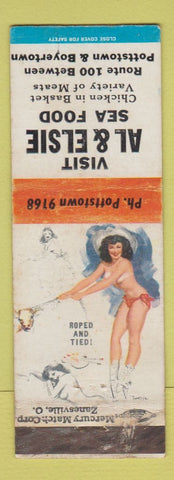 Matchbook Cover - Al & Elsie Seafood Pottstown PA pinup WEAR