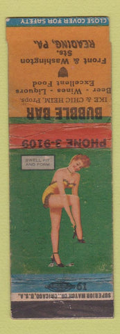 Matchbook Cover - Bubble Bar Reading PA pinup devil WEAR