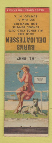 Matchbook Cover - Burns Deli Buffalo NY pinup WORN