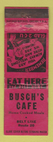 Matchbook Cover - Busch's Cafe WORN