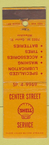 Matchbook Cover - Center Street Shell oil gas Milwaukee WI WEAR