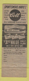 Matchbook Cover - Cott Beverages Soda