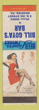 Matchbook Cover - Bill Boya's Bar Reading PA pinup WEAR
