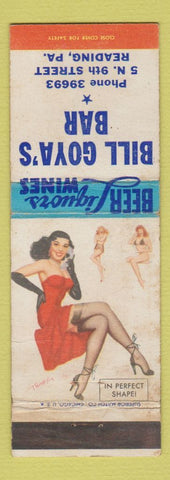 Matchbook Cover - Bill Boya's Bar Reading PA pinup WEAR
