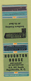 Matchbook Cover - Houghton House Fayetteville NC CREASES