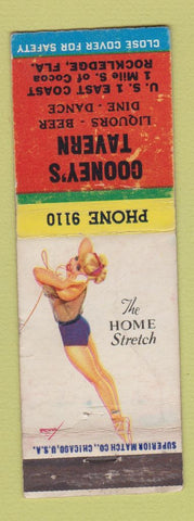 Matchbook Cover - Cooney's Tavern Rockledge FL pinup WEAR