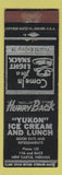 Matchbook Cover - Tukon Ice Cream and Lunch New Castle IN