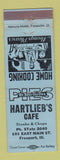 Matchbook Cover - Hartlieb's Cafe Freeport IL BLUE