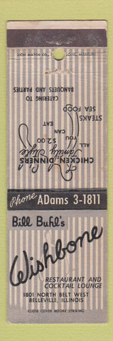 Matchbook Cover - Wishbone Restaurant Belleville IL