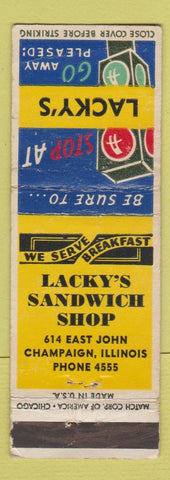 Matchbook Cover - Lacky's Sandwich Shop Champaign IL