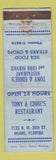 Matchbook Cover - Tony & Eddie's Restaurant Miami FL WORN