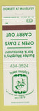 Matchbook Cover - Buster Murphy's Restaurant Maryland Heights MO