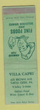 Matchbook Cover - Villa Capri Restaurant Turtle Creek PA WEAR