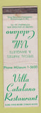 Matchbook Cover - Villa Catalano Restaurant Pittsburgh PA