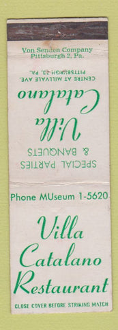 Matchbook Cover - Villa Catalano Restaurant Pittsburgh PA