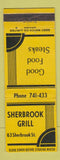 Matchbook Cover - Sherbrook Grill Winnipeg? MB