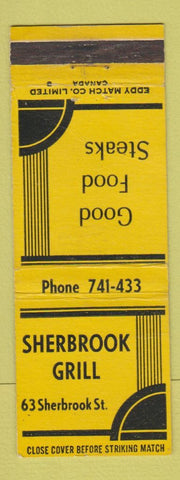 Matchbook Cover - Sherbrook Grill Winnipeg? MB