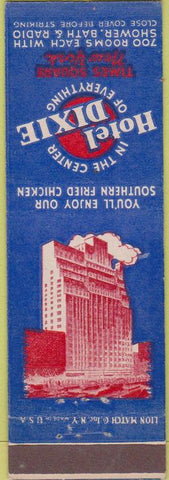 Matchbook Cover - Hotel Dixie New York City