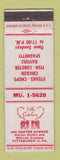 Matchbook Cover - Villa Catalano Restaurant Pittsburgh PA