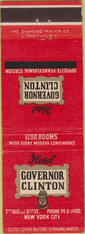 Matchbook Cover - hotel Governor Clinton New York City