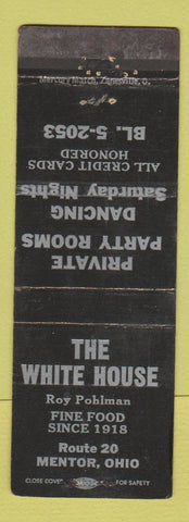Matchbook Cover - The White House Mentor OH restaurant