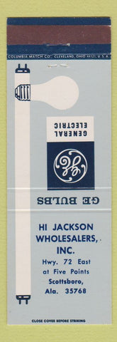 Matchbook Cover - General Electric GE Light Bulbs Hi Jackson Scottsboro AL
