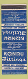 Matchbook Cover - Kondu Fittings Marine Industrial Preston ON