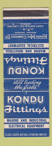 Matchbook Cover - Kondu Fittings Marine Industrial Preston ON