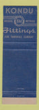 Matchbook Cover - Kondu Fittings Marine Industrial Preston ON