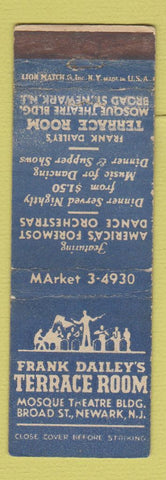 Matchbook Cover - Frank Dailey's Terrace Room Newark NJ WORN