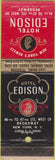 Matchbook Cover - Hotel Edison New York City