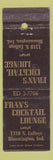 Matchbook Cover - Fran's Cocktail Lounge Bloomington IN