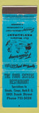 Matchbook Cover - Four Sisters Restaurant Ottawa ON BLUE WORN