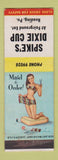 Matchbook Cover - Spike's Dixie Cup Reading PA pinup
