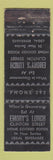 Matchbook Cover - Emory's Lunch Gouverneur NY MERCHANTS WORN