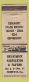 Matchbook Cover - Brunswick Recreation & Tavern Freeport IL WEAR