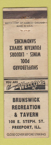 Matchbook Cover - Brunswick Recreation & Tavern Freeport IL WEAR