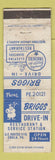Matchbook Cover - Briggs Drive In Restaurant oil gas Enola PA POOR