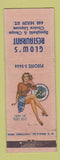 Matchbook Cover - Glow's Restaurant pinup WEAR